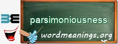 WordMeaning blackboard for parsimoniousness